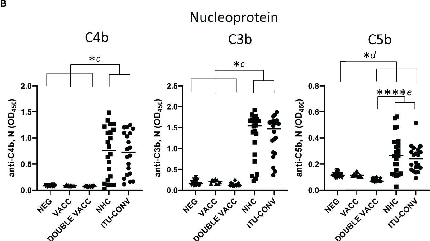 Fig.3.B showing Enzyme-linked immunosorbent assay in a Homo sapiens (Human) sample from the publication: SARS-CoV-2 Spike- and Nucleoprotein-Specific Antibodies Induced After Vaccination or Infection Promote Classical Complement Activation.