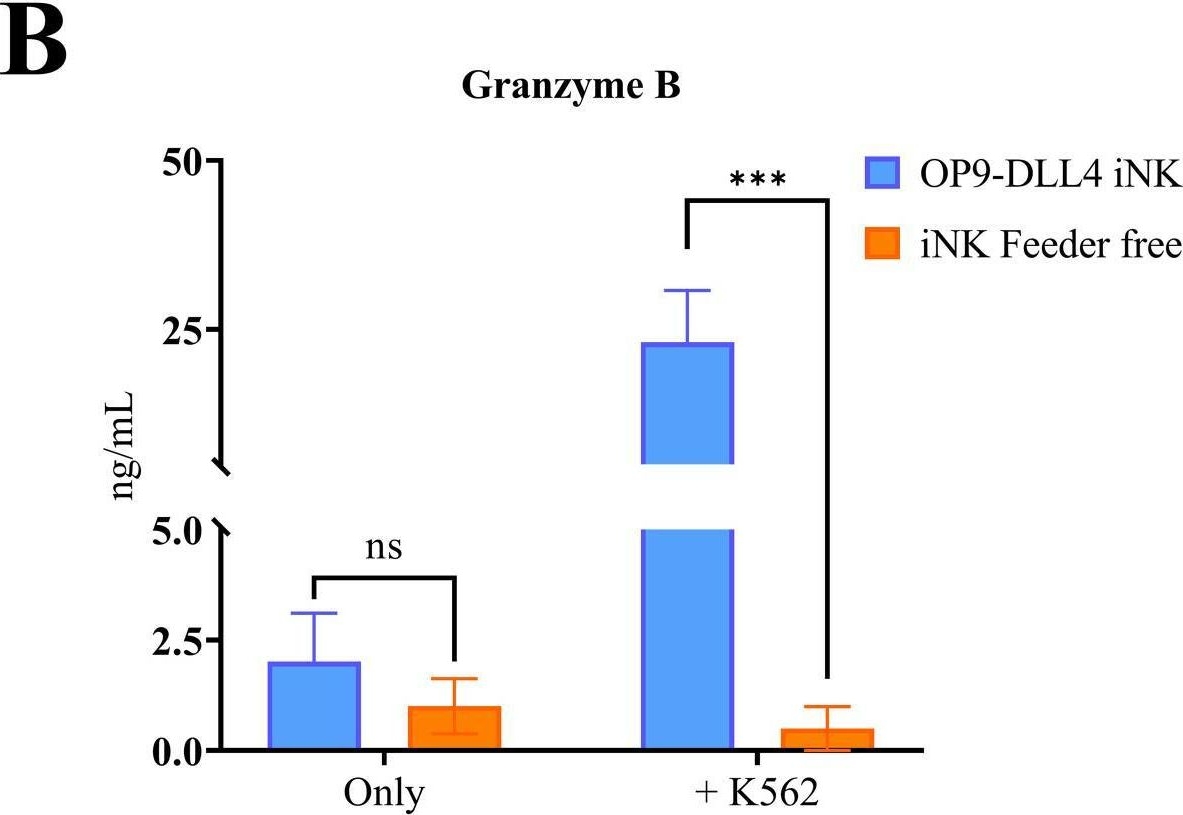 Fig.5.B showing Enzyme-linked immunosorbent assay in a Homo sapiens (Human) sample from the publication: Comparative analysis of iPSC-derived NK cells from two differentiation strategies reveals distinct signatures and cytotoxic activities.