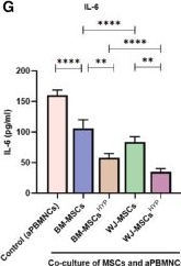 Fig.3.G showing Enzyme-linked immunosorbent assay from the publication: Hypoxia-induced metabolic and apoptotic reprogramming enhances immunomodulation in Wharton's jelly mesenchymal stem cells.