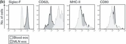 Fig.4.B showing Flow cytometry/Cell sorting in a Mus musculus (House mouse) sample from the publication: Accumulation of eosinophils in intestine-draining mesenteric lymph nodes occurs after Trichuris muris infection.