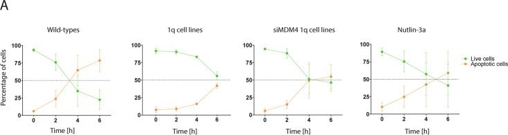 Fig.4.A from the publication: Gain of 1q confers an MDM4-driven growth advantage to undifferentiated and differentiating hESC while altering their differentiation capacity.
