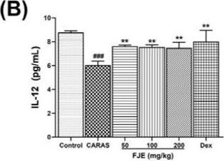 Fig.5.B showing Enzyme-linked immunosorbent assay from the publication: Fallopia japonica Root Extract Ameliorates Ovalbumin-Induced Airway Inflammation in a CARAS Mouse Model by Modulating the IL-33/TSLP/NF-κB Signaling Pathway.