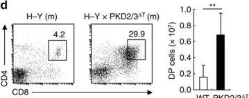 Fig.4.D showing Flow cytometry/Cell sorting in a Mus musculus (House mouse) sample from the publication: Protein kinase D regulates positive selection of CD4+ thymocytes through phosphorylation of SHP-1.