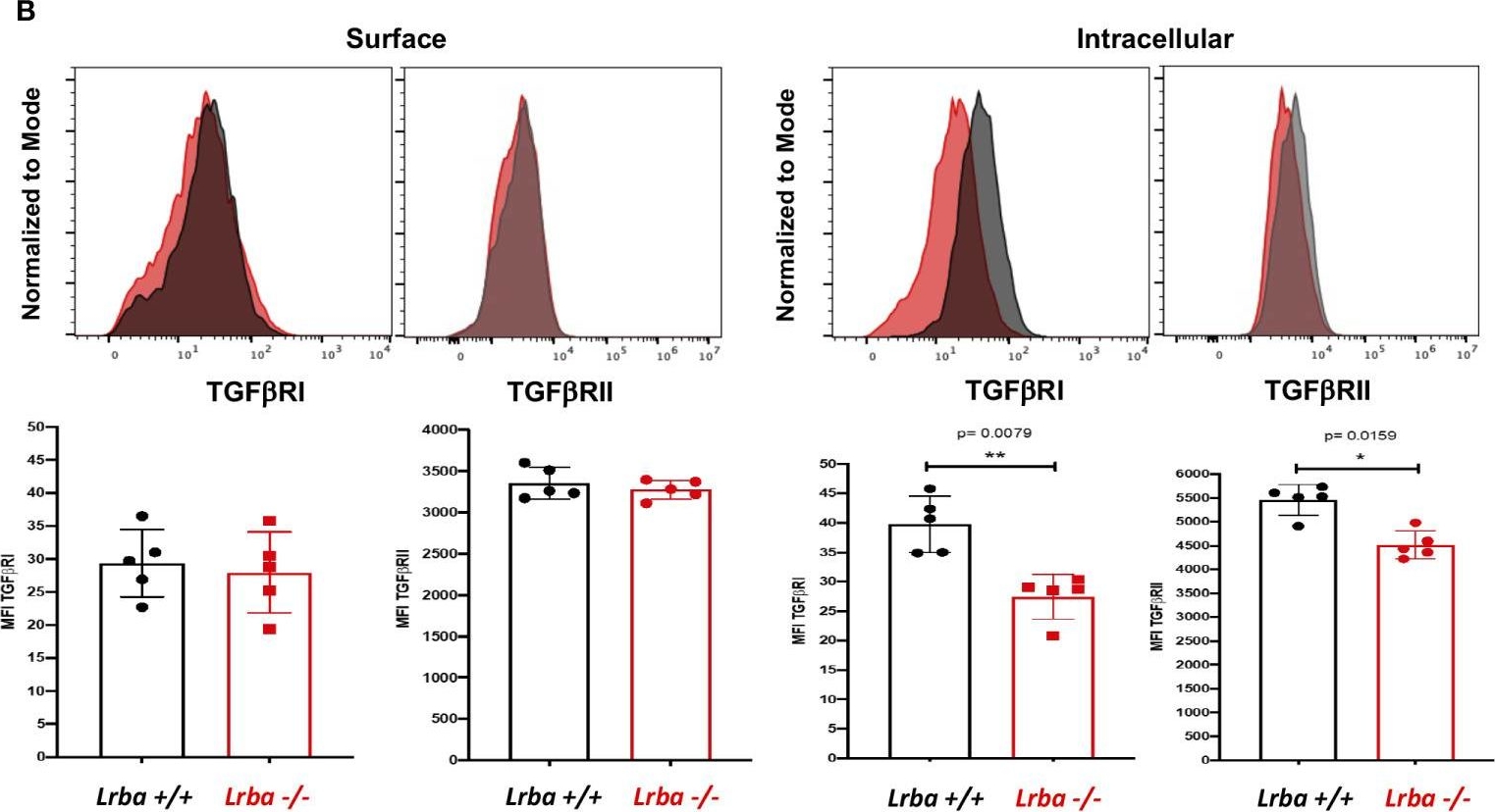 Fig.6.B showing Flow cytometry/Cell sorting in a Mus musculus (House mouse) sample from the publication: Lrba participates in the differentiation of IgA+ B lymphocytes through TGFβR signaling.