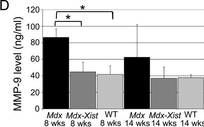 Fig.5.D showing Enzyme-linked immunosorbent assay from the publication: The effects of low levels of dystrophin on mouse muscle function and pathology.