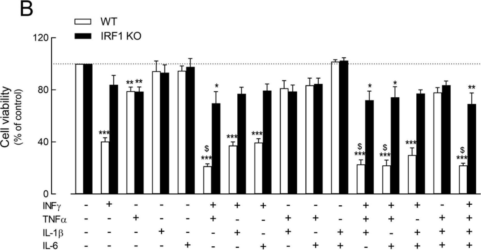 Fig.1.B from the publication: IRF1 Mediates Growth Arrest and the Induction of a Secretory Phenotype in Alveolar Epithelial Cells in Response to Inflammatory Cytokines IFNγ/TNFα.