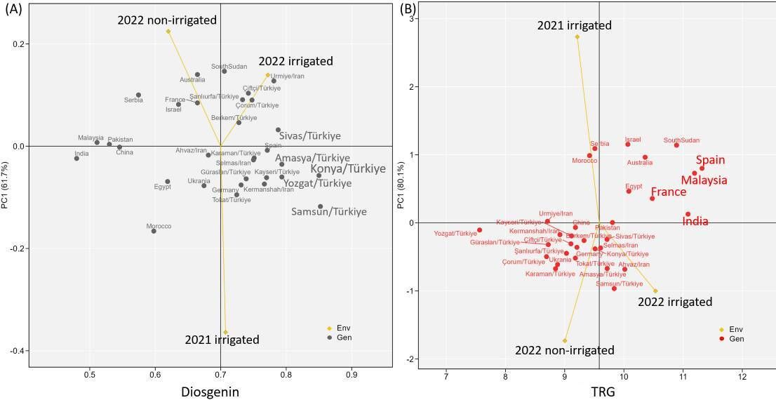 Fig.7.A from the publication: Characterization of bioactive compounds in fenugreek genotypes in varying environments: diosgenin, trigonelline, and 4-hydroxyisoleucine.