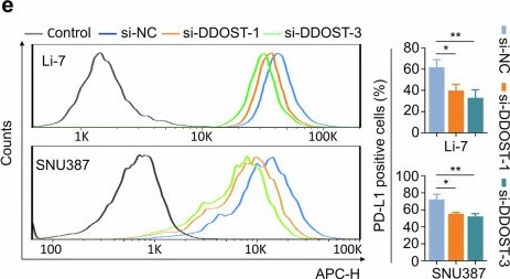Fig.5.E showing Flow cytometry/Cell sorting in a Homo sapiens (Human) sample from the publication: Targeting DDOST improves the efficacy of lenvatinib and immunotherapy in hepatocellular carcinoma.